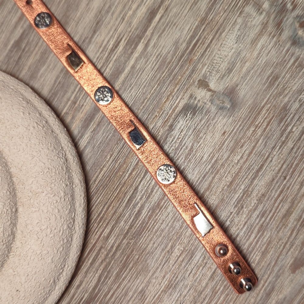 Rustic Cuff Leather Bracelet - Picture 6 of 6
